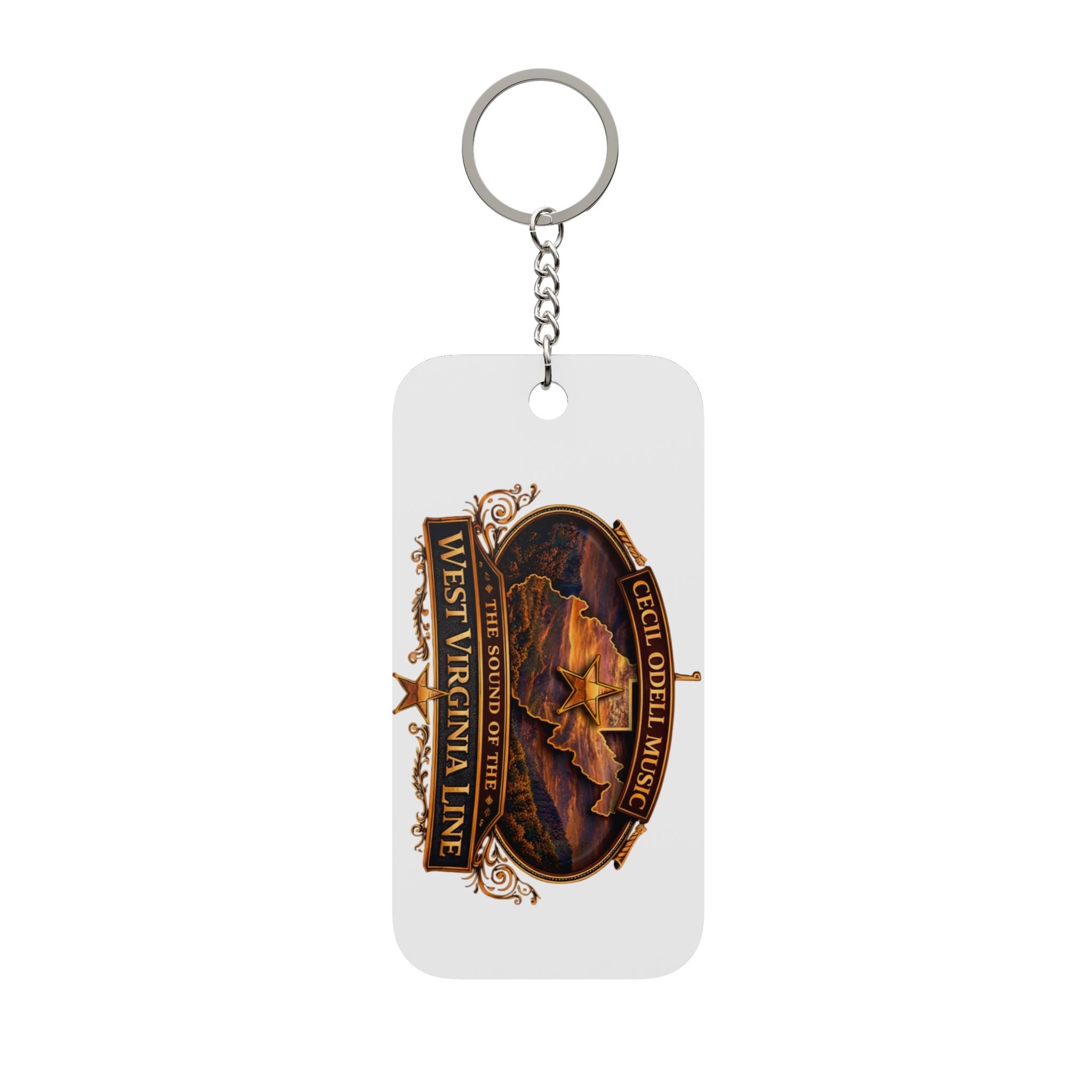 West Virginia Line Double - Sided Keychain Charm: Coal Ore Haul Design - Cecil Odell Music