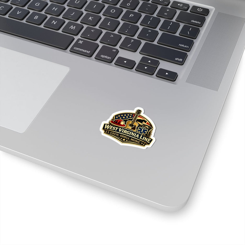 West Virginia Line Kiss - Cut Sticker: Cecil Odell Music Guitar, Firefighter & EMS Badge - Cecil Odell Music