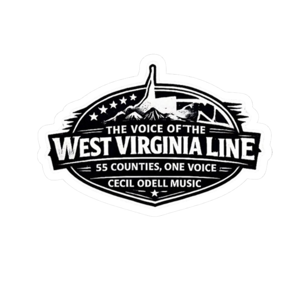 West Virginia Line Kiss - Cut Sticker: "The Voice of the West Virginia Line" State Pride Decal - Cecil Odell Music