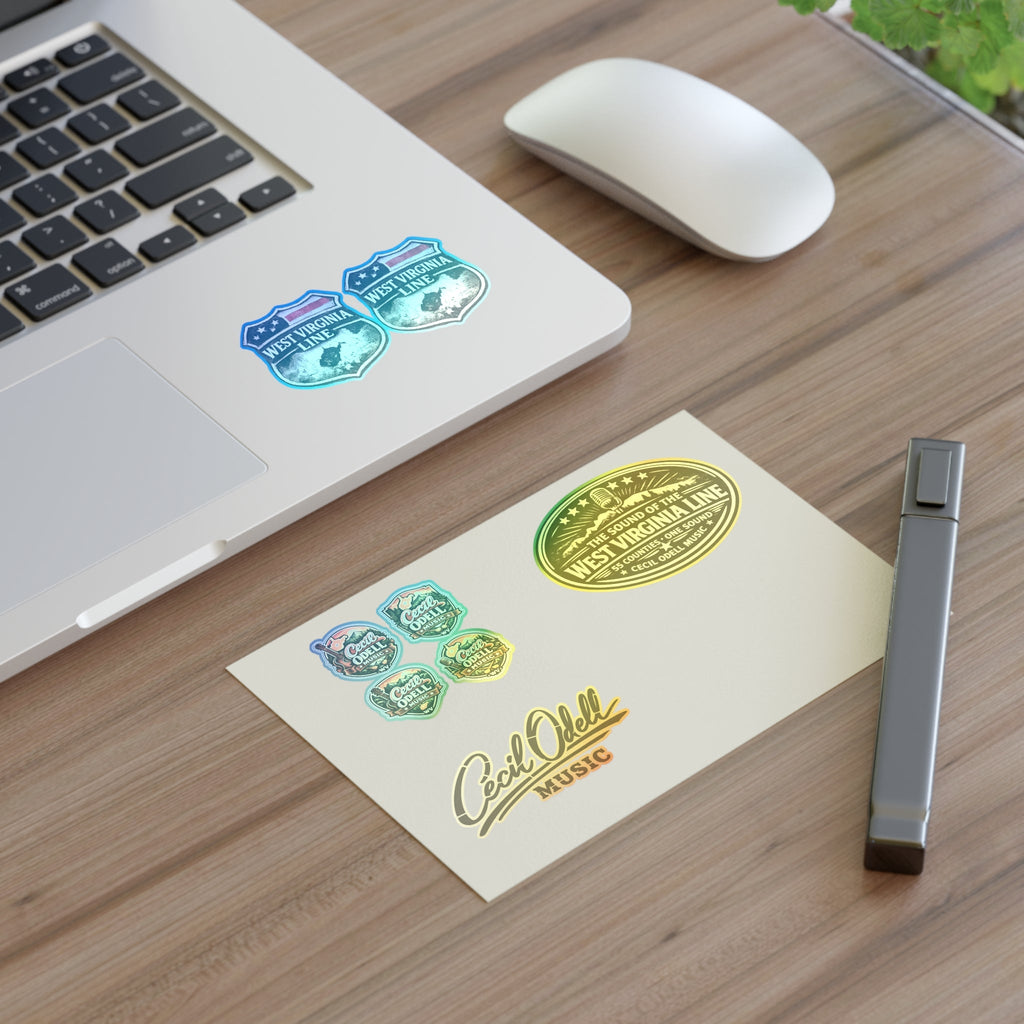 West Virginia Line Music Sticker Sheet: Cecil Odell Band Logo & Vintage Badges - Cecil Odell Music