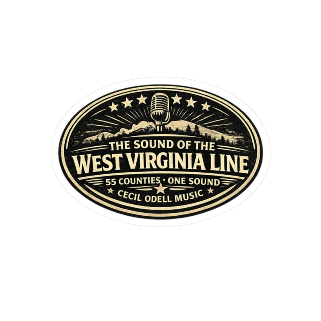 West Virginia Line Oval Sticker: “The Sound of the West Virginia Line” Vintage Music Decal - Cecil Odell Music