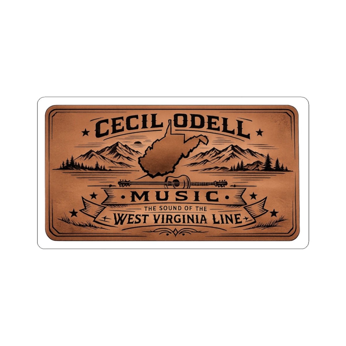 West Virginia Music Sticker: "Cecil Odell: The Sound of the West Virginia Line" Kiss - Cut - Cecil Odell Music