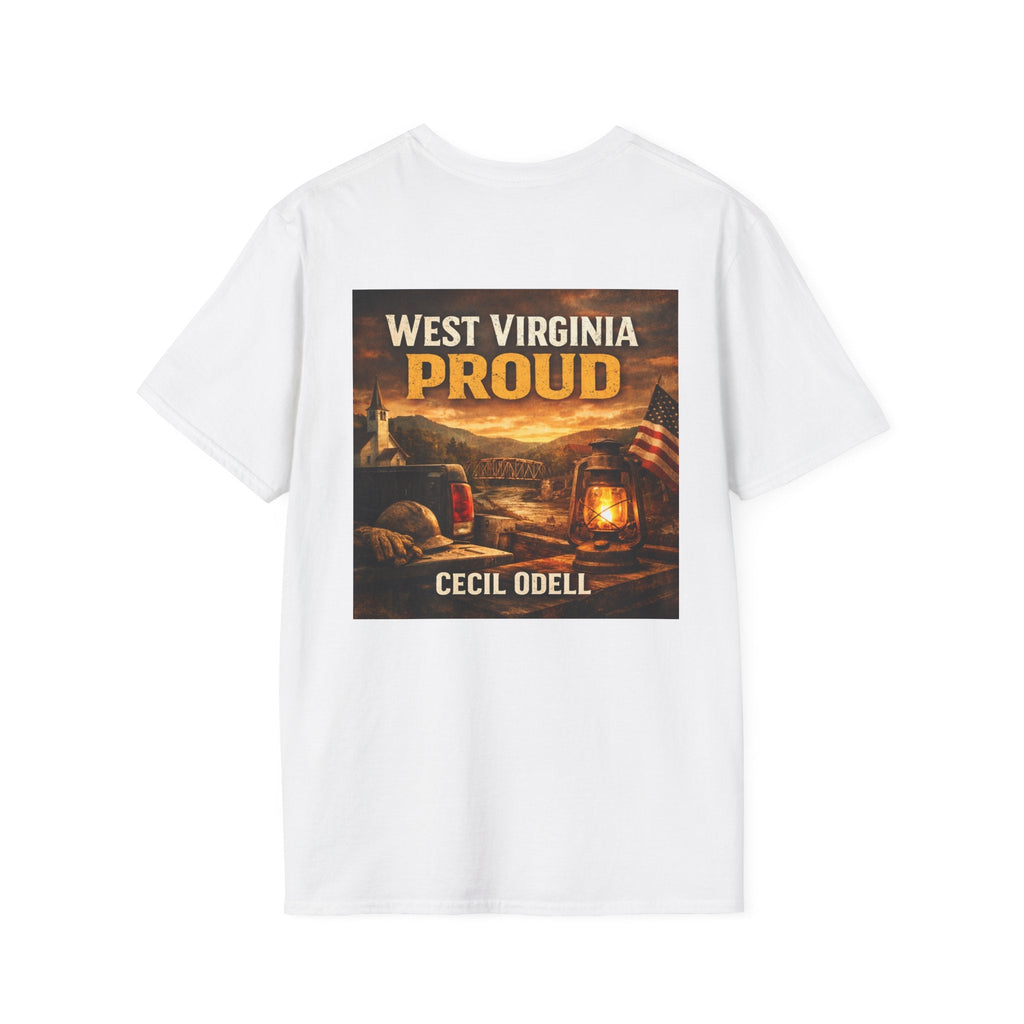 West Virginia Proud T-Shirt: Vintage Lantern Coal Miner Design - Cecil Odell Music