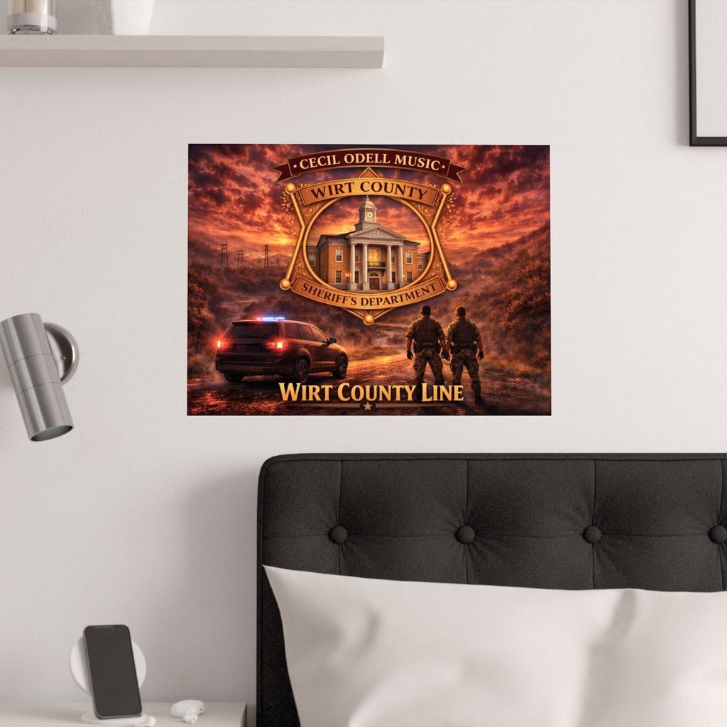 Wirt County Sheriff Badge Poster: "Wirt County Line" Satin Music Print - Cecil Odell Music