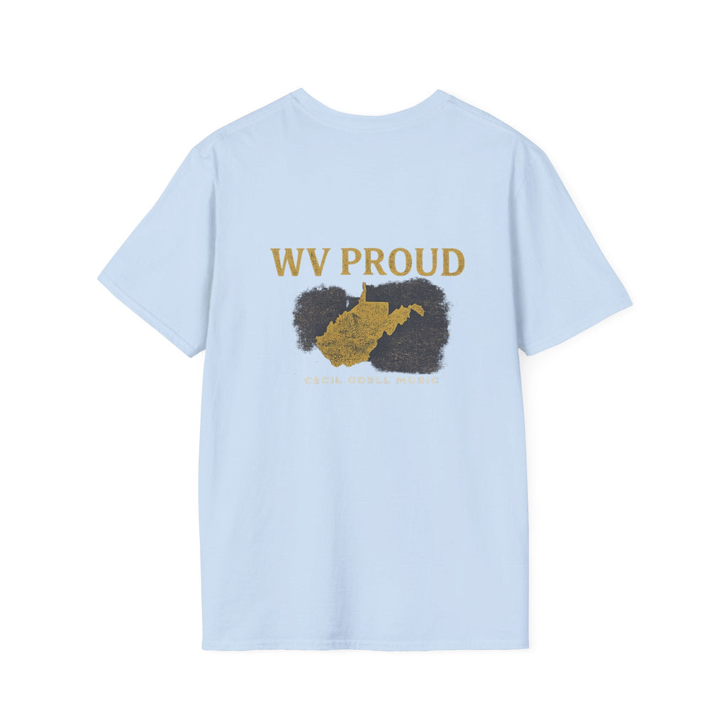 WV Proud T-Shirt: West Virginia State Outline Tee - Cecil Odell Music