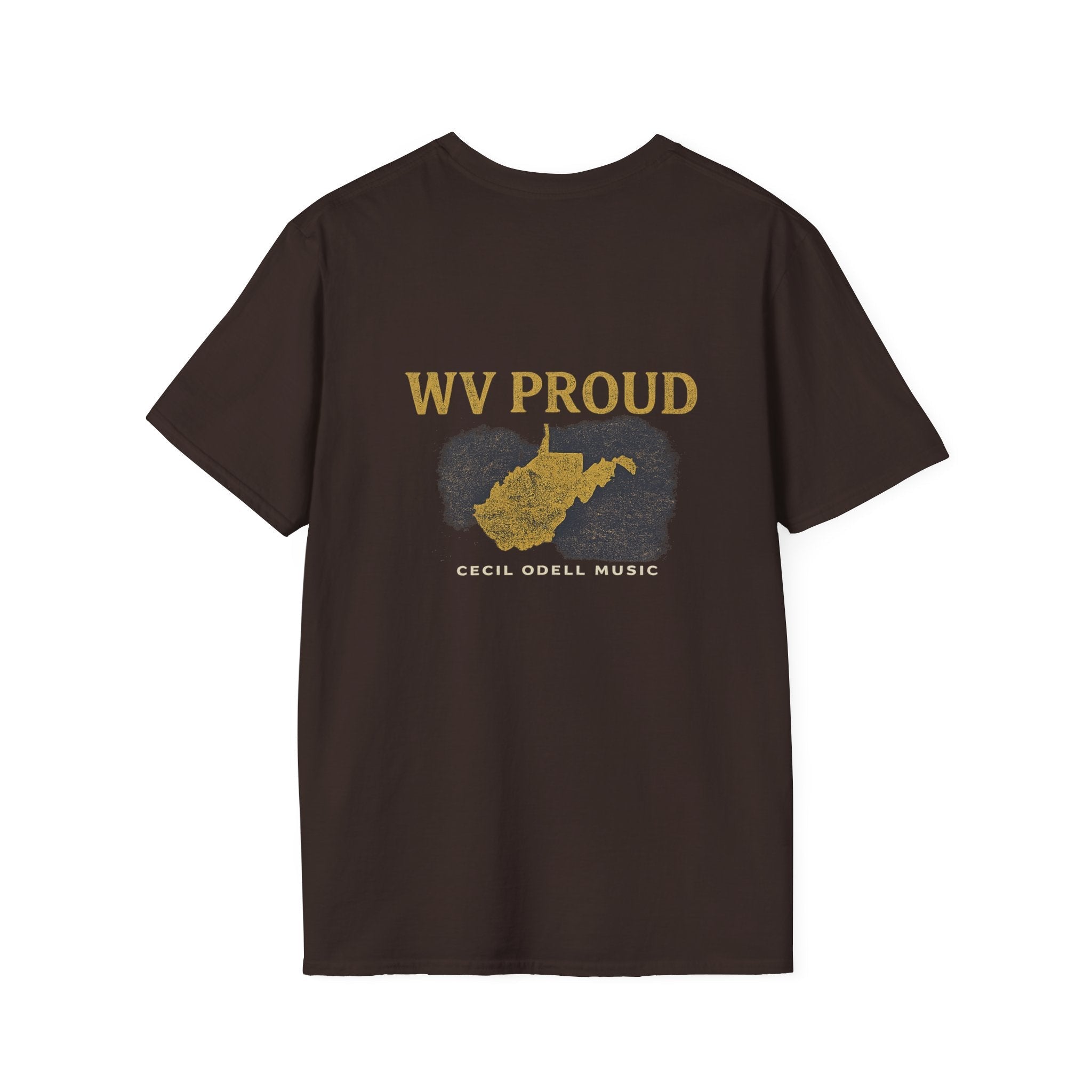 WV Proud T-Shirt: West Virginia State Outline Tee - Cecil Odell Music