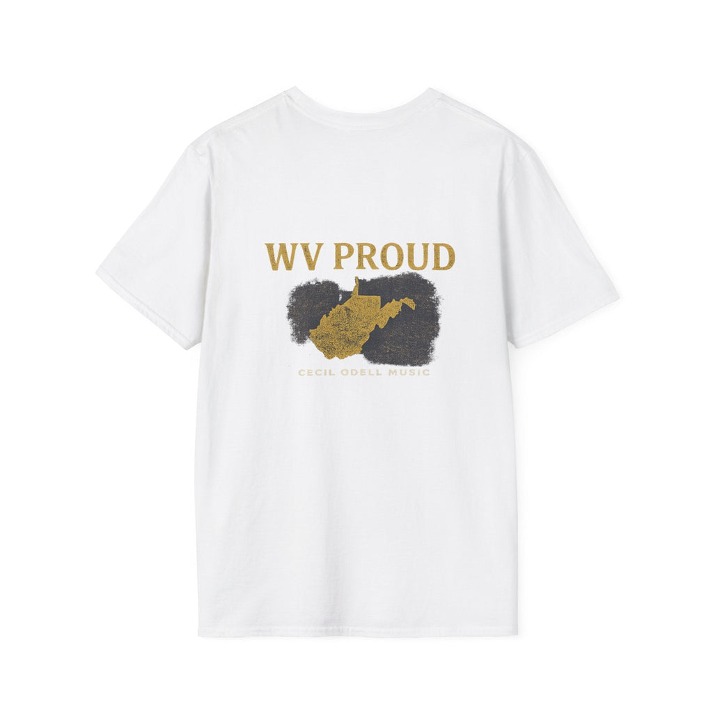 WV Proud T-Shirt: West Virginia State Outline Tee - Cecil Odell Music