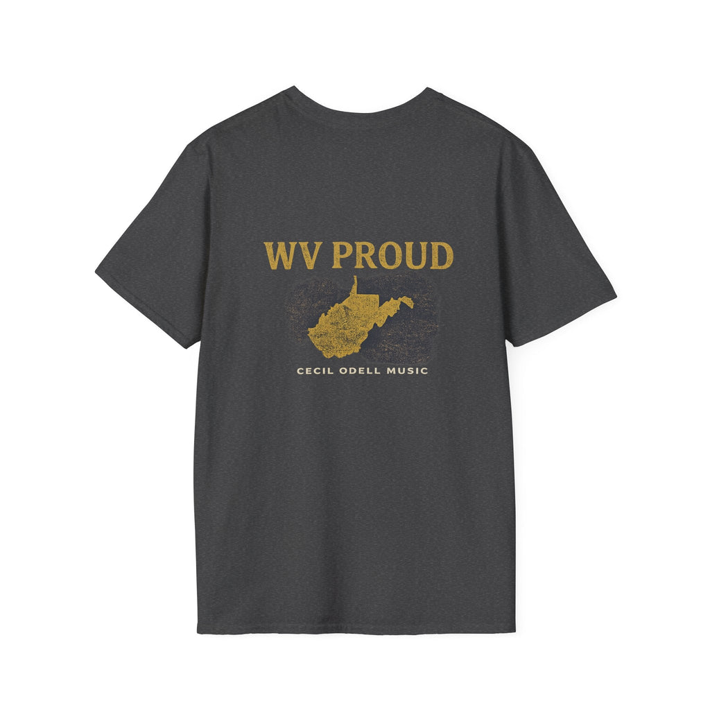 WV Proud T-Shirt: West Virginia State Outline Tee - Cecil Odell Music