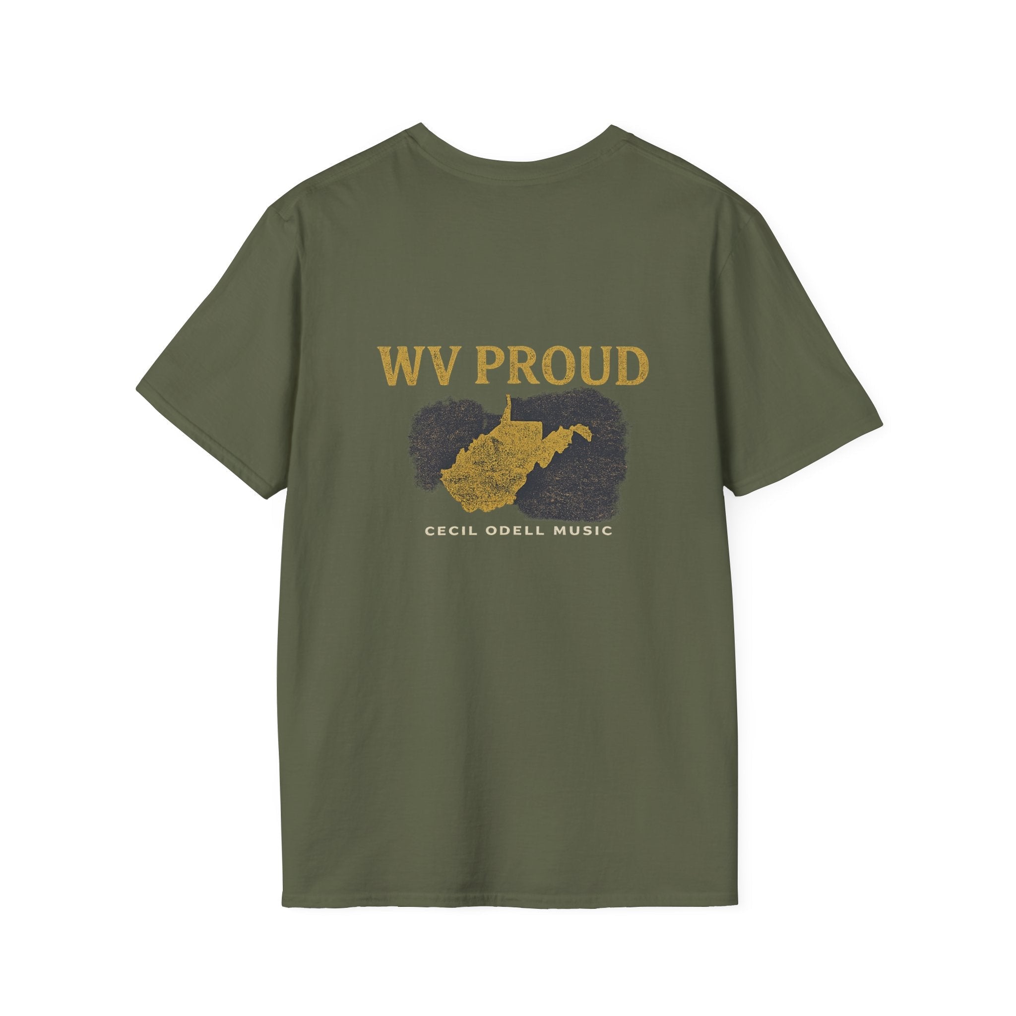 WV Proud T-Shirt: West Virginia State Outline Tee - Cecil Odell Music
